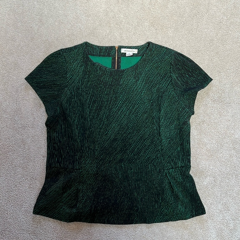 Liz Claiborne peplum top, EUC